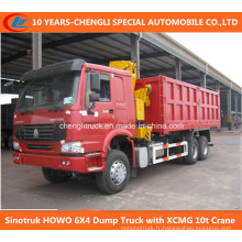 Camion benne 6X4 avec grue XCMG 10t